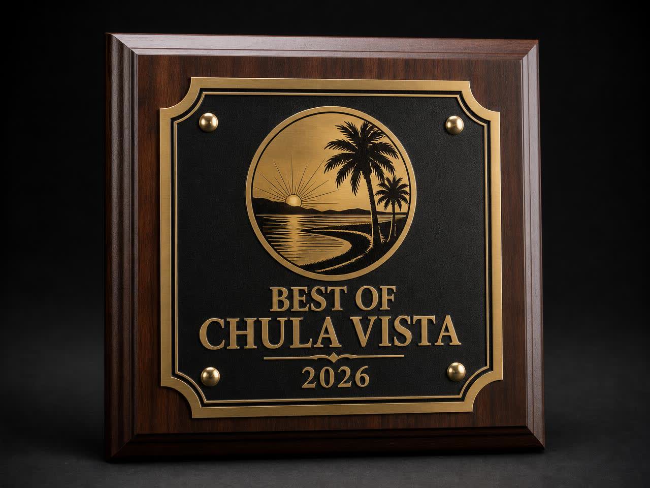 Engraved Best of El Paso 2026 award plaque